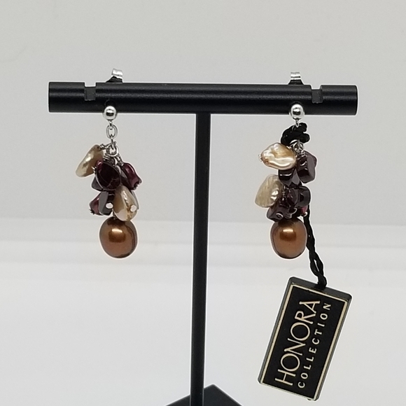 NWT Honora earrings sterling silver with stones and colored pearls - Picture 1 of 4